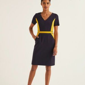 Boden Navy and Yellow Dress